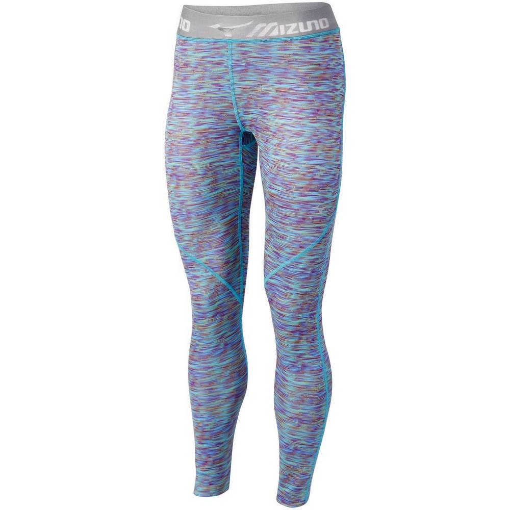 Collant Mizuno Running Impulse Print Long Donna - Blu Verde Acqua - 26541-YFMR